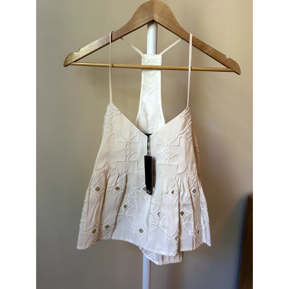 Tibi Embroidered Ivory Top, Size 2 (New with Tags)